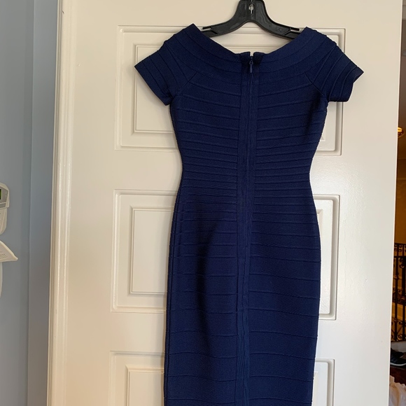 HERVE LEDGER MIDNIGHT BLUE ARDELL BANDAG DRESS XS